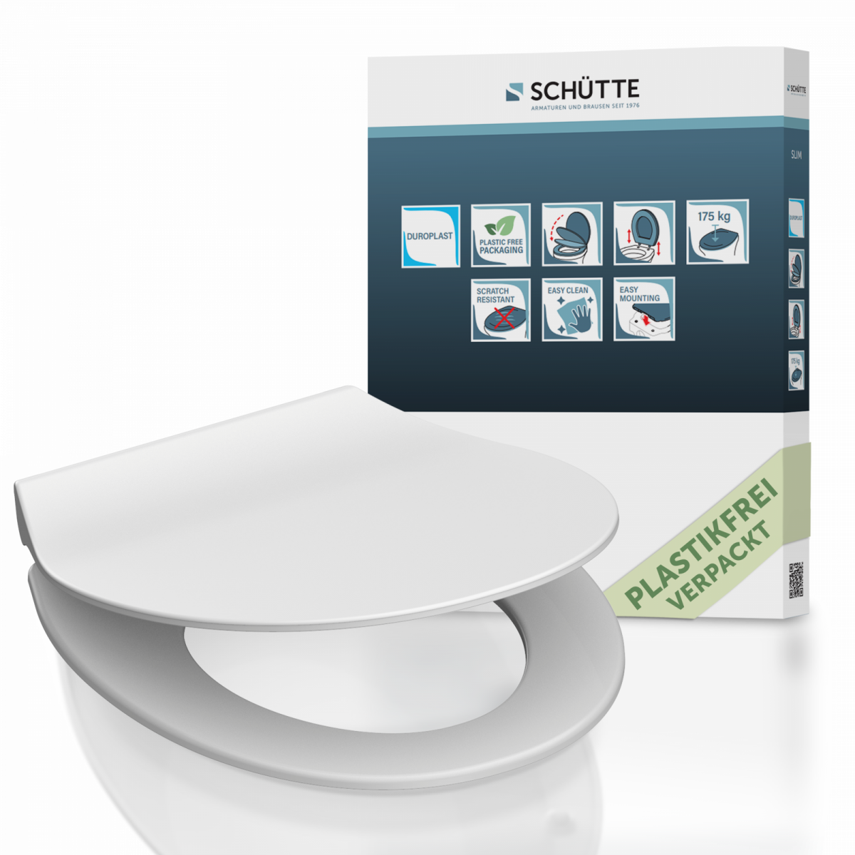 Duroplast WC-Sitz SLIM White, mit Absenkautomatik und Schnellverschluss
