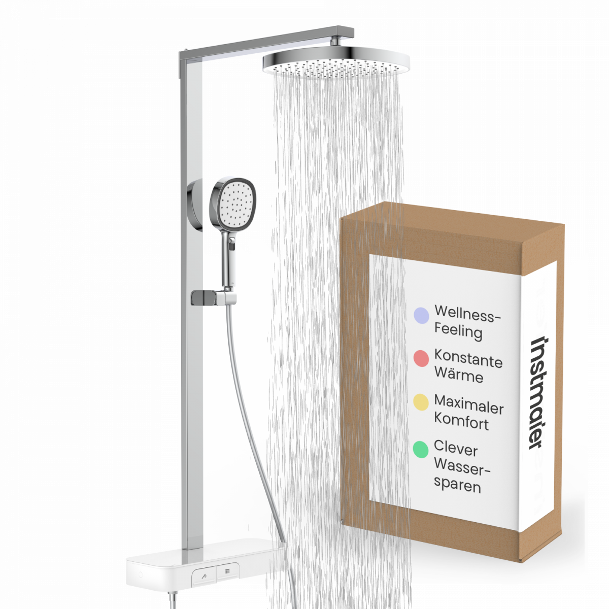 Regendusche Cleo | Thermostat & 2 Strahlarten | instmaier