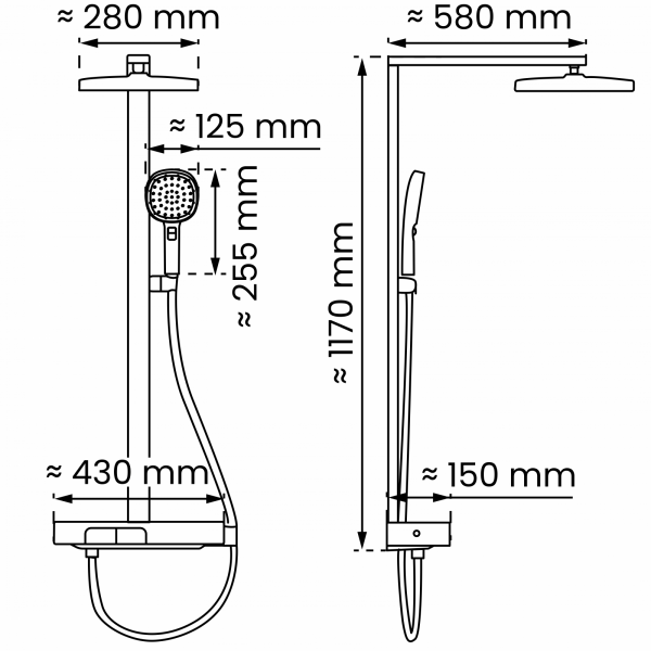 Regendusche Cleo | Thermostat & 2 Strahlarten | instmaier