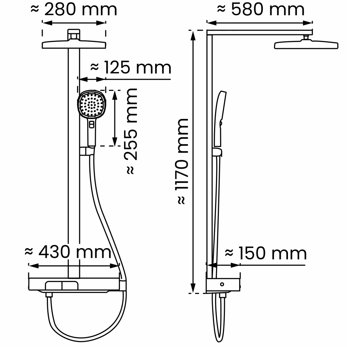 Regendusche Cleo | Thermostat & 2 Strahlarten | instmaier