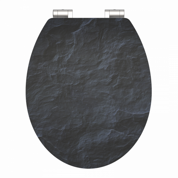 MDF High Gloss WC-Sitz BLACK STONE, mit Absenkautomatik
