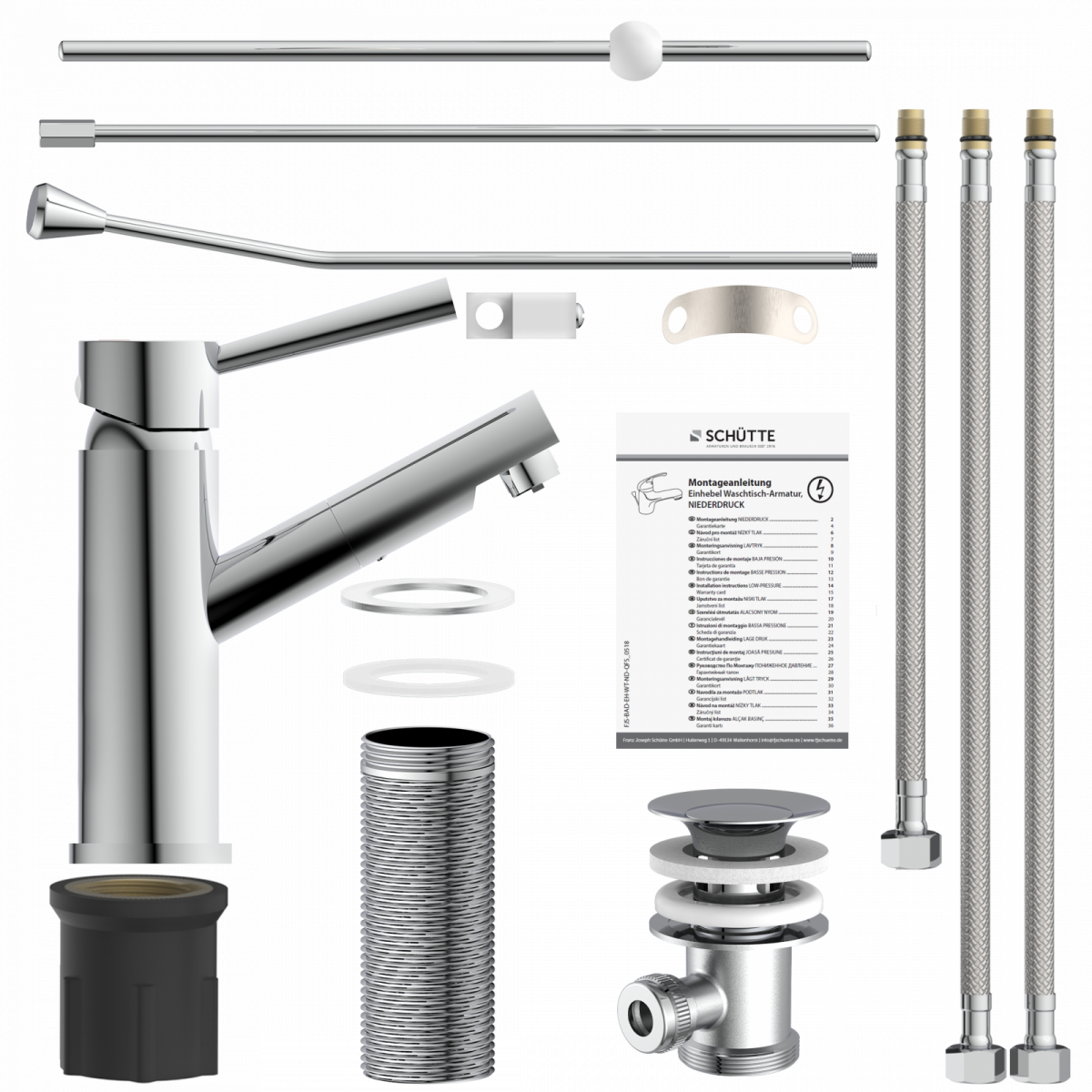 CORNWALL Waschtischarmatur, Chrom, Niederdruck