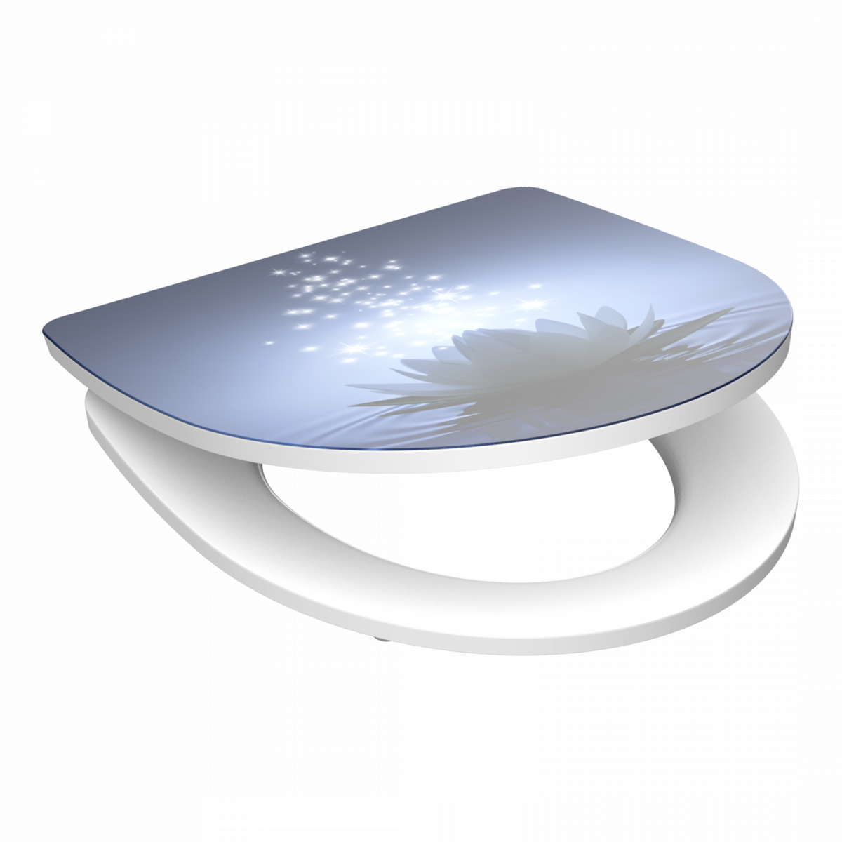 Duroplast High Gloss WC-Sitz WATER LILY, mit Absenkautomatik und Schnellverschluss
