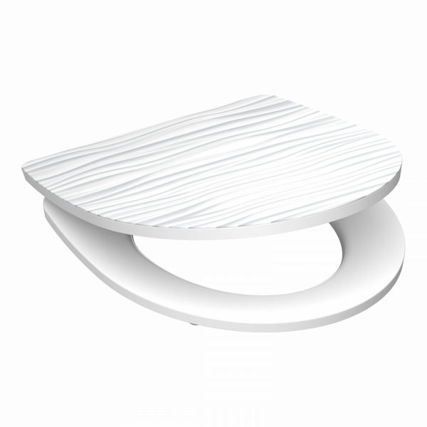 Duroplast High Gloss WC-Sitz WHITE WAVE, mit Absenkautomatik und Schnellverschluss