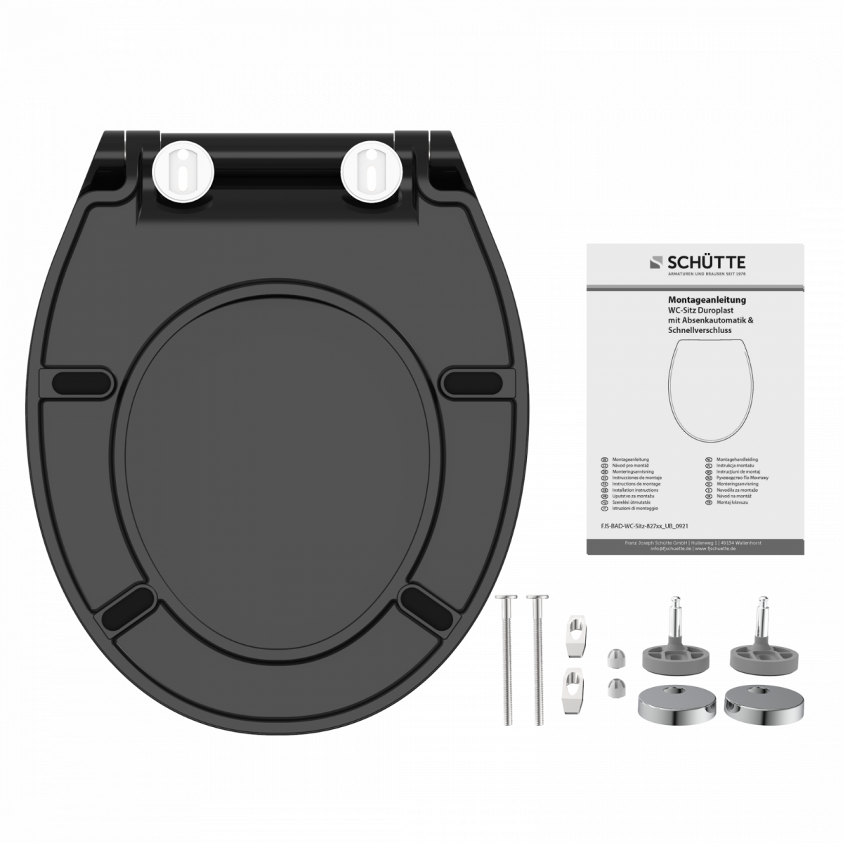 Duroplast WC-Sitz SLIM Black, mit Absenkautomatik und Schnellverschluss