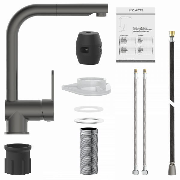 LONDON Spültischarmatur, Graphit matt, mit herausziehbarem Auslauf LONDON Spültischarmatur, Graphit matt, mit herausziehbarem Auslauf