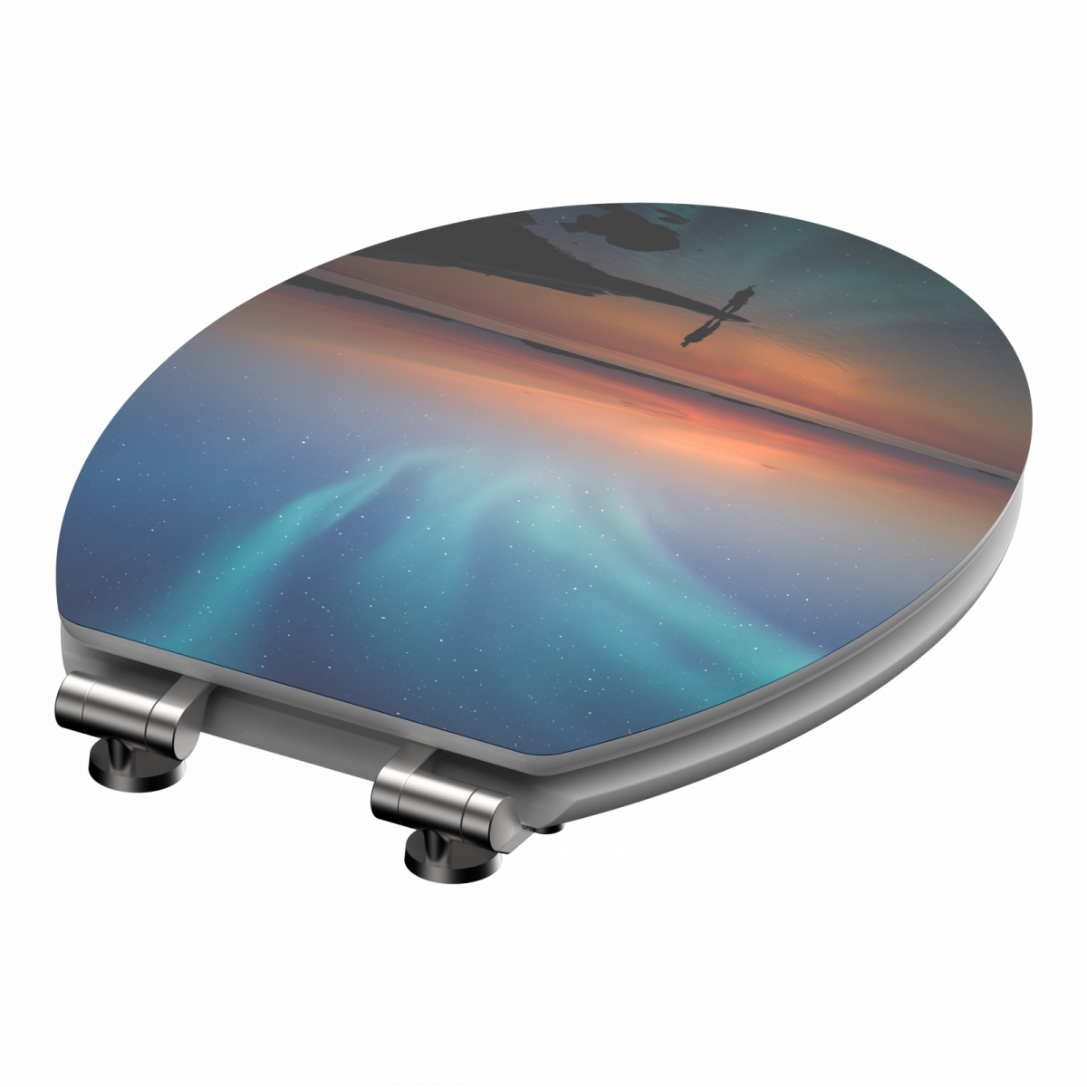 MDF High Gloss WC-Sitz POLAR LIGHTS, mit Absenkautomatik