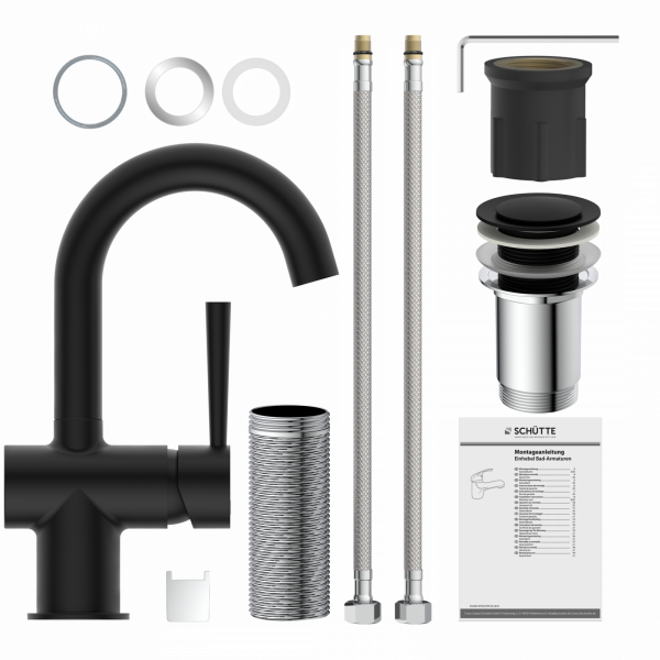 CORNWALL Waschtischarmatur, Schwarz matt