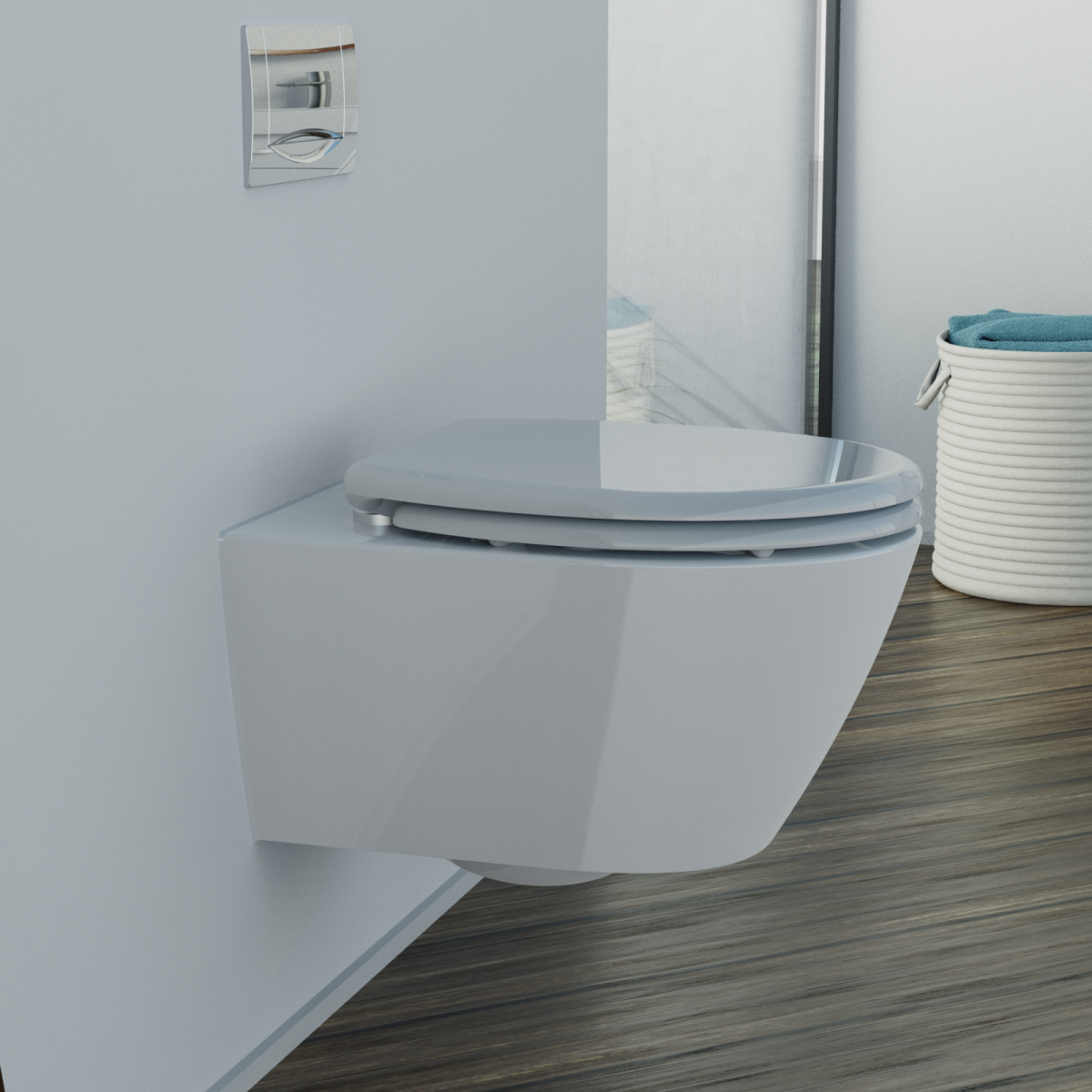 Duroplast WC-Sitz GREY, mit Absenkautomatik und Schnellverschluss