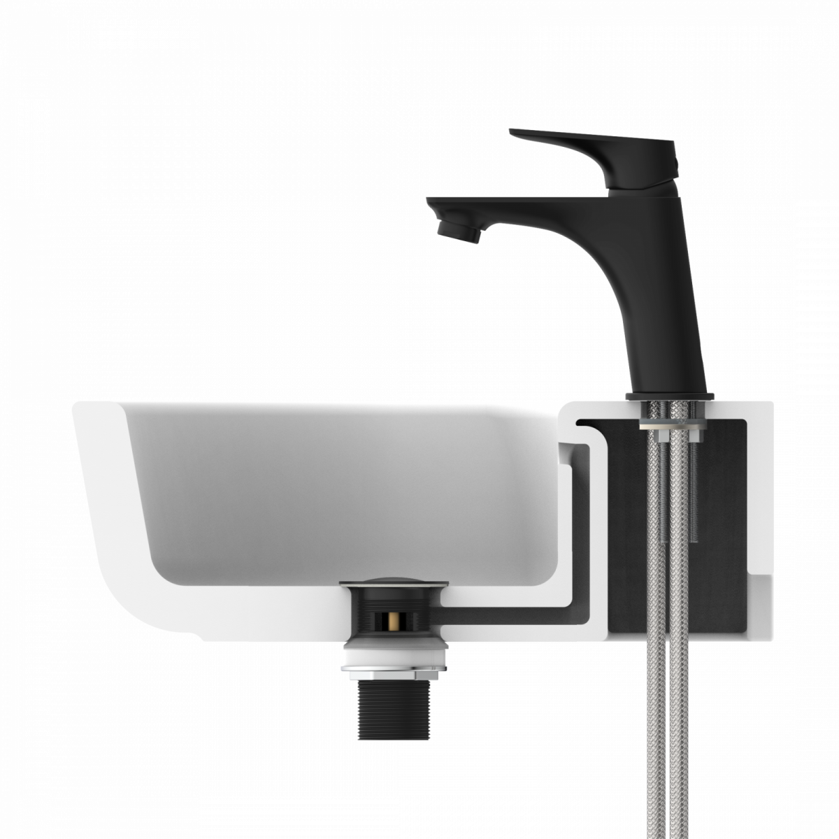 BOSTON Waschtischarmatur, Schwarz matt