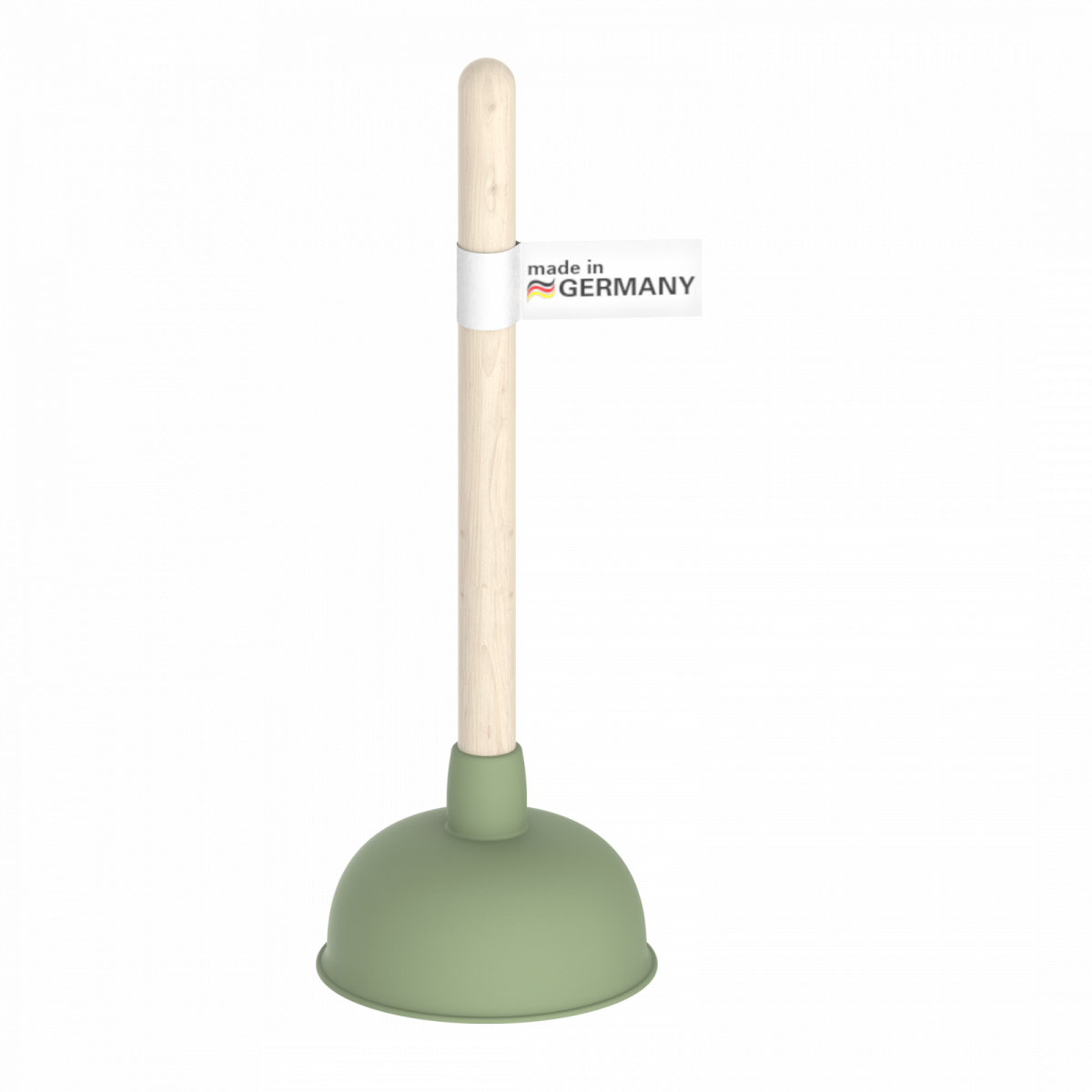 Saugglocke, Pömpel in Grün mit Holzgriff, Ø 140 mm