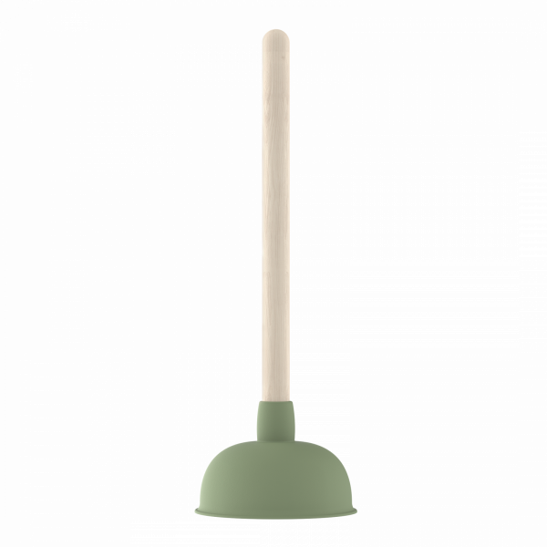 Saugglocke, Pömpel in Grün mit Holzgriff, Ø 140 mm