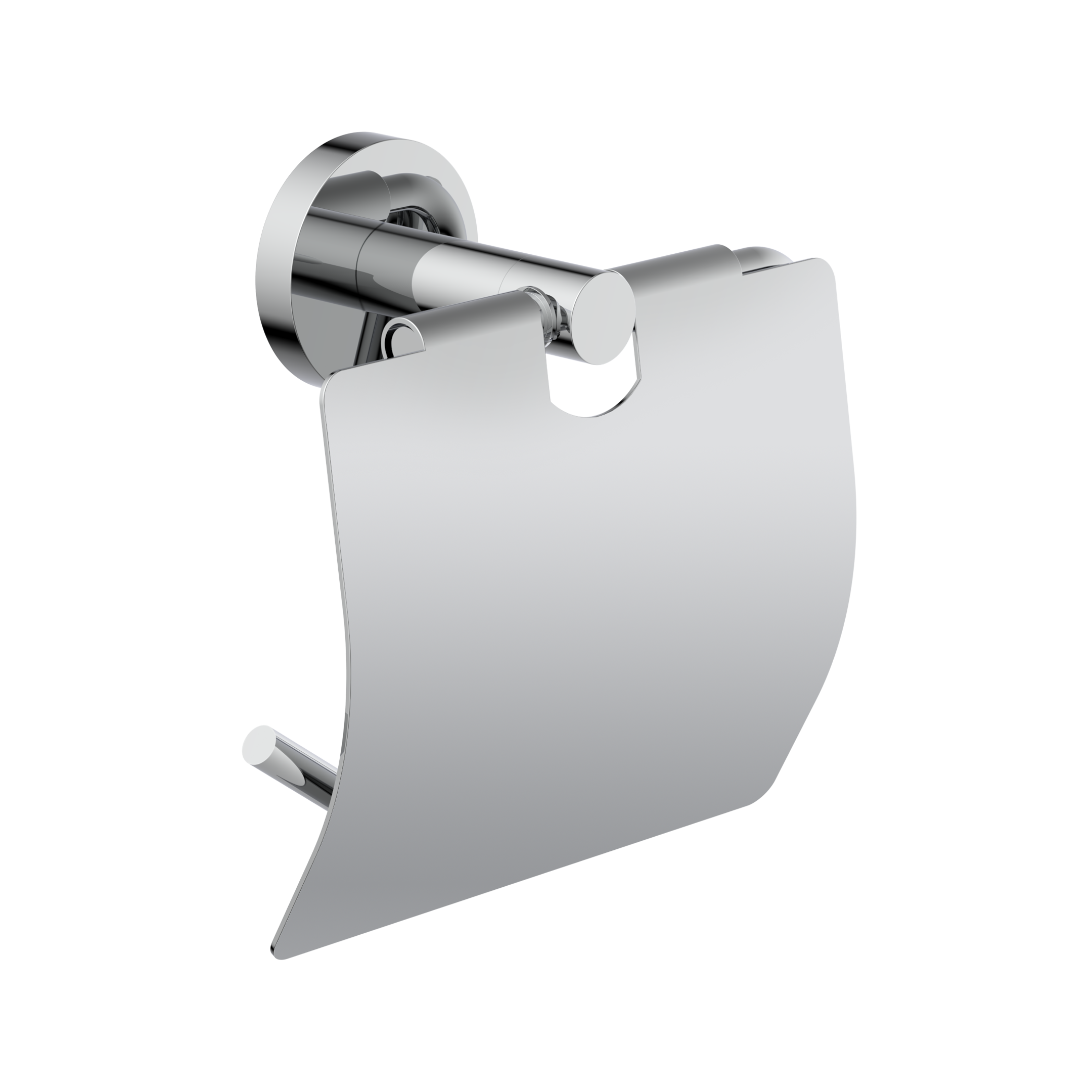 WC-Papierhalter LONDON, Chrom, Papierhalter mit Deckel, Edelstahl, verchromt, Zum Kleben und Schrauben • Toilettenrollen Halter