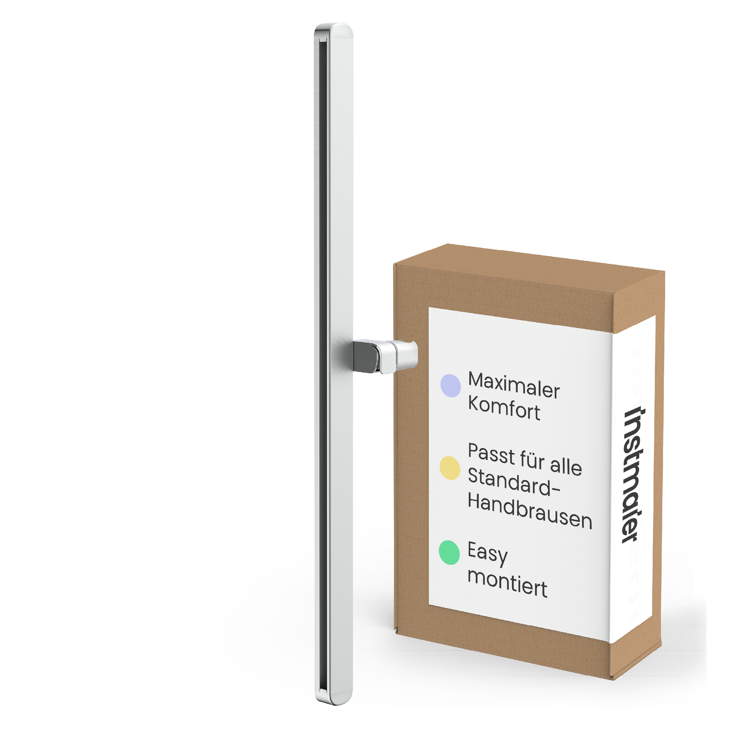 Duschstange 78 cm Chrom, mit verstellbarer Brausehalterung, Wandmontage - Cleo