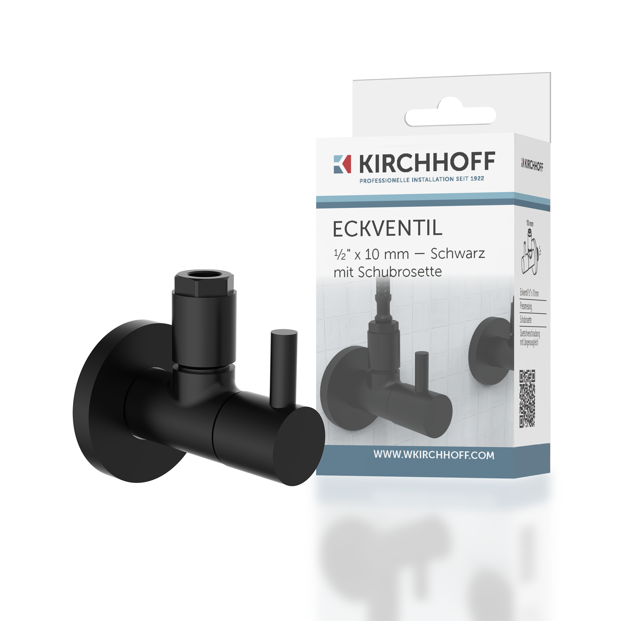 Universal Eckventil mit Schnellverschluss Schwarz